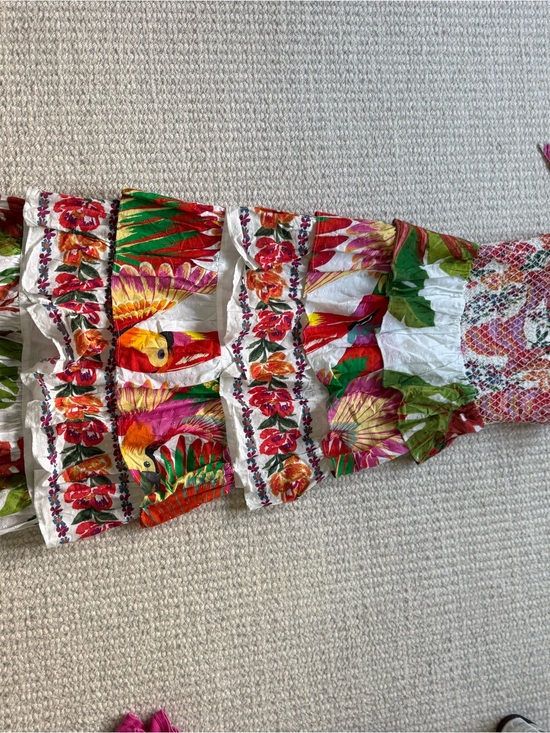 FARM Rio Dresses & Skirts - FARM Rio White Maxi Dress with Bright Floral & Tropical Print
